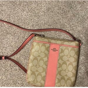 Coach Beige and Coral Crossbody Bag